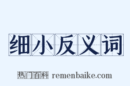 细小反义词是什么意思的图片